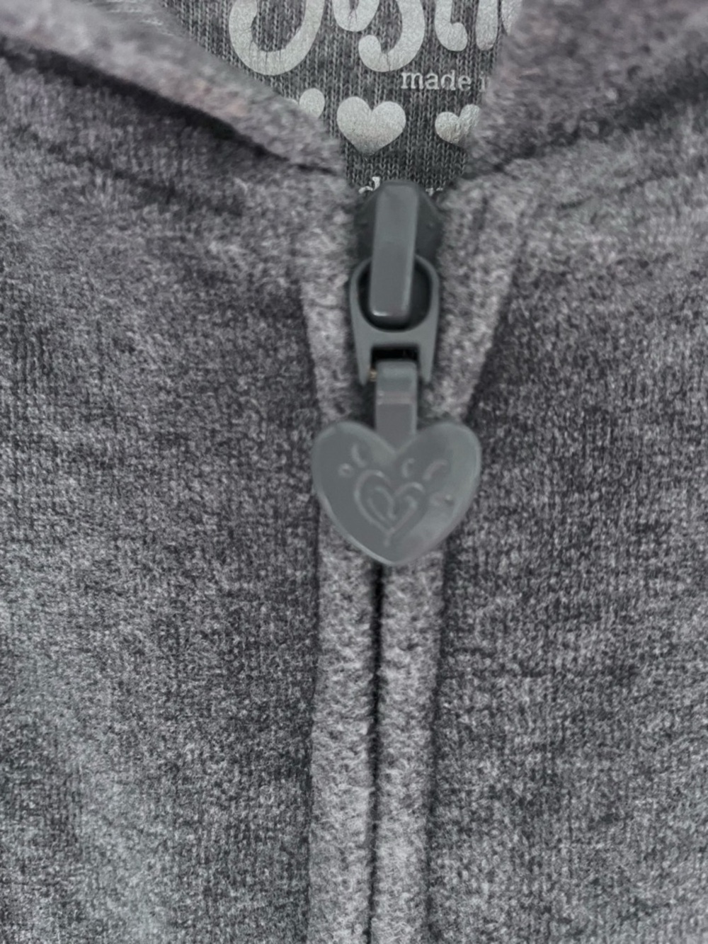 Sequin 3D Bear Ears Hoodie! Sequins on Ears, Pockets & Sleeves, Soft Gray Velour - Picture 9 of 14
